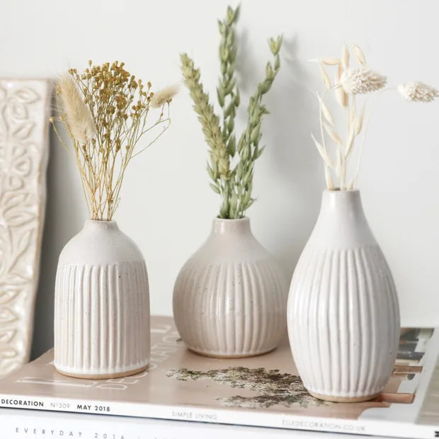 Sass & Belle Set of 3 Small Grooved Bud Vases